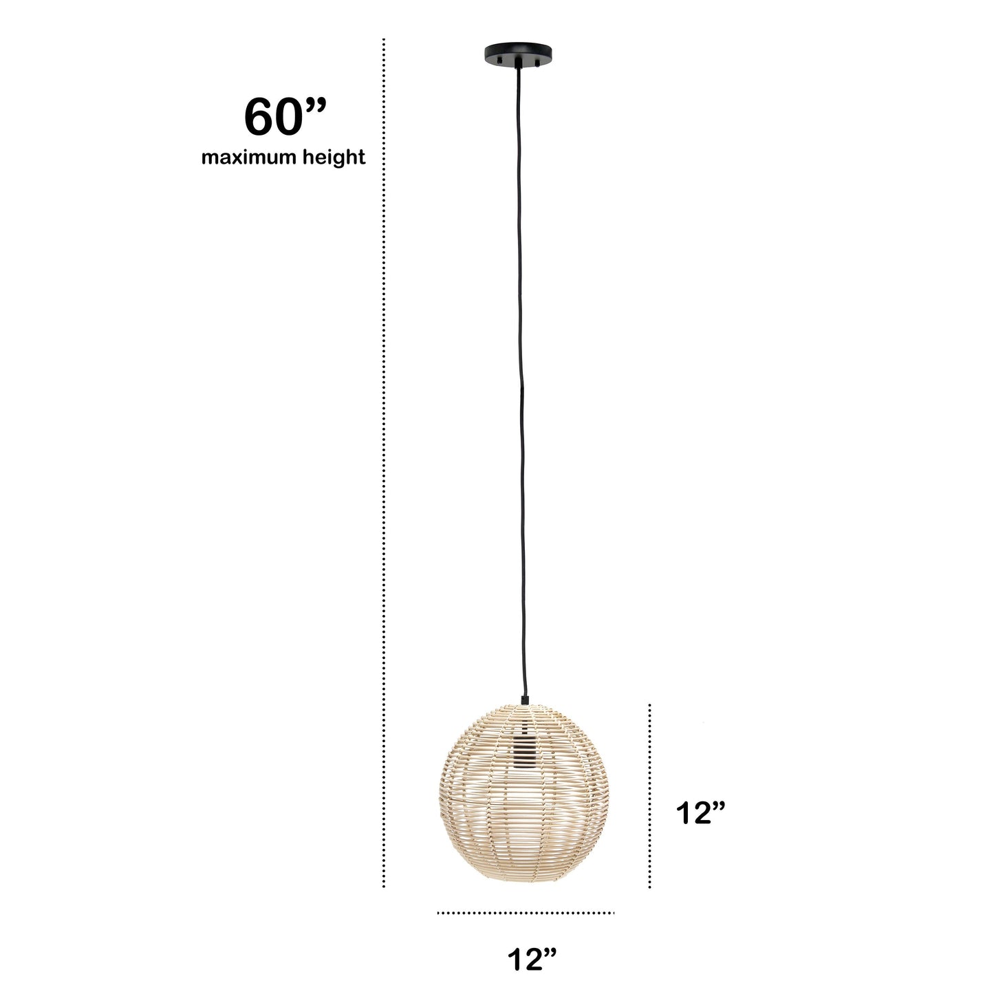 All The Rages Lalia Home Ball Shaped Rattan Pendant