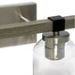 All The Rages Lalia Home Barnlit Brushed Nickel & Gray 2-Light Vanity Light With Clear Glass Shades