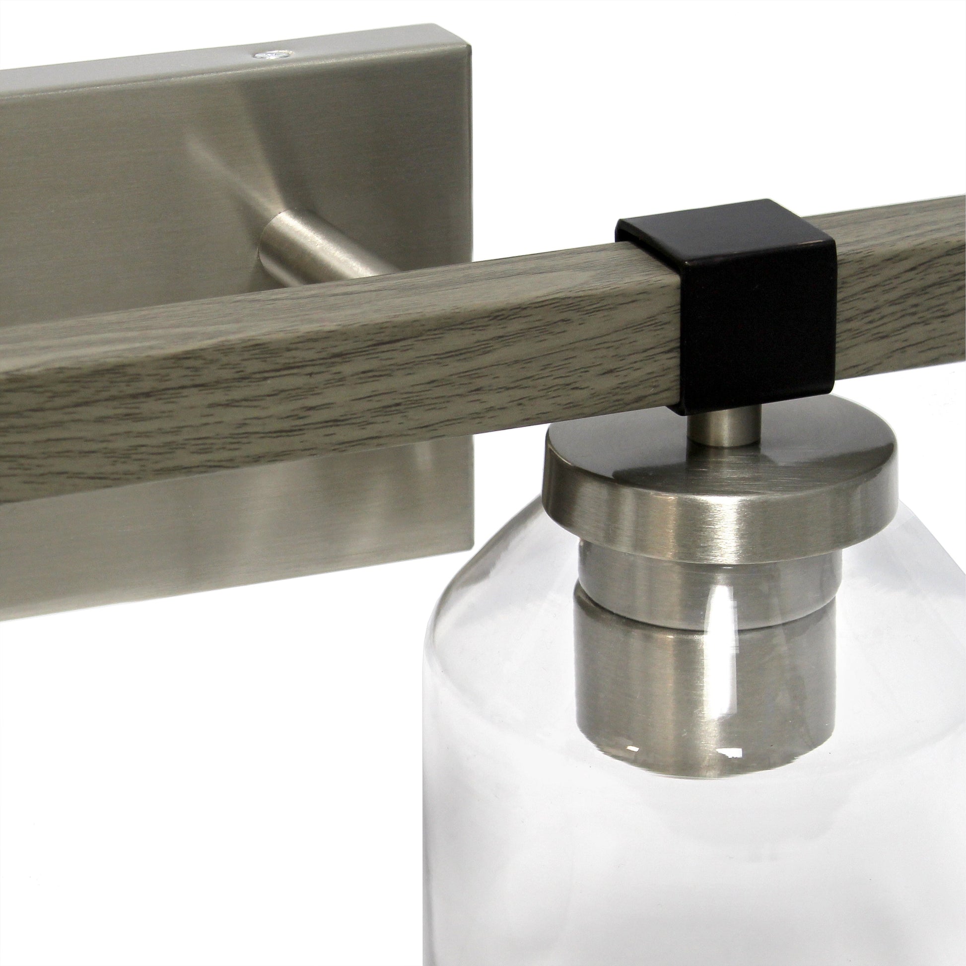 All The Rages Lalia Home Barnlit Brushed Nickel & Gray 2-Light Vanity Light With Clear Glass Shades