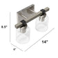 All The Rages Lalia Home Barnlit Brushed Nickel & Gray 2-Light Vanity Light With Clear Glass Shades