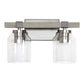 All The Rages Lalia Home Barnlit Brushed Nickel & Gray 2-Light Vanity Light With Clear Glass Shades