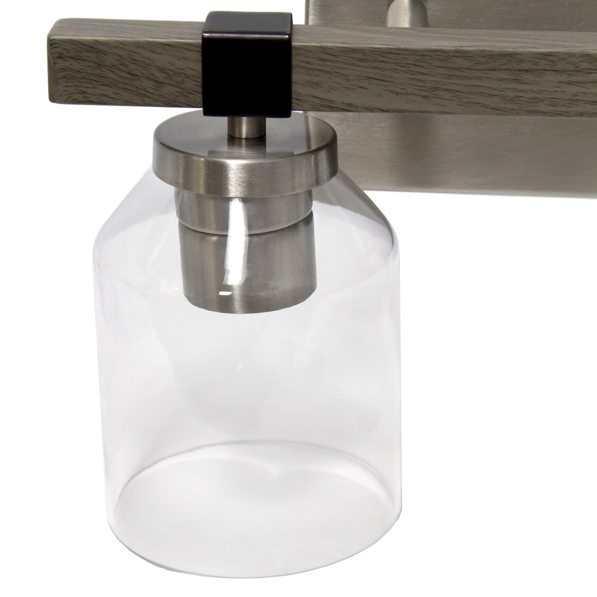 All The Rages Lalia Home Barnlit Brushed Nickel & Gray 2-Light Vanity Light With Clear Glass Shades