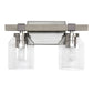 All The Rages Lalia Home Barnlit Brushed Nickel & Gray 2-Light Vanity Light With Clear Glass Shades