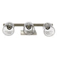 All The Rages Lalia Home Barnlit Brushed Nickel & Gray 3-Light Vanity Light With Clear Glass Shades