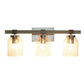 All The Rages Lalia Home Barnlit Brushed Nickel & Gray 3-Light Vanity Light With Clear Glass Shades
