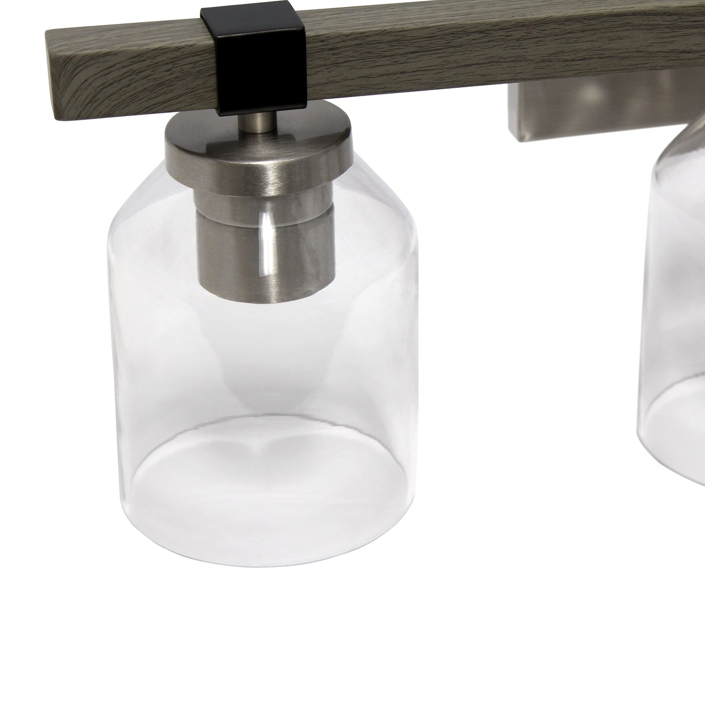 All The Rages Lalia Home Barnlit Brushed Nickel & Gray 3-Light Vanity Light With Clear Glass Shades