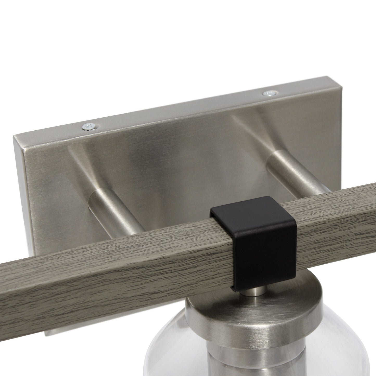 All The Rages Lalia Home Barnlit Brushed Nickel & Gray 3-Light Vanity Light With Clear Glass Shades
