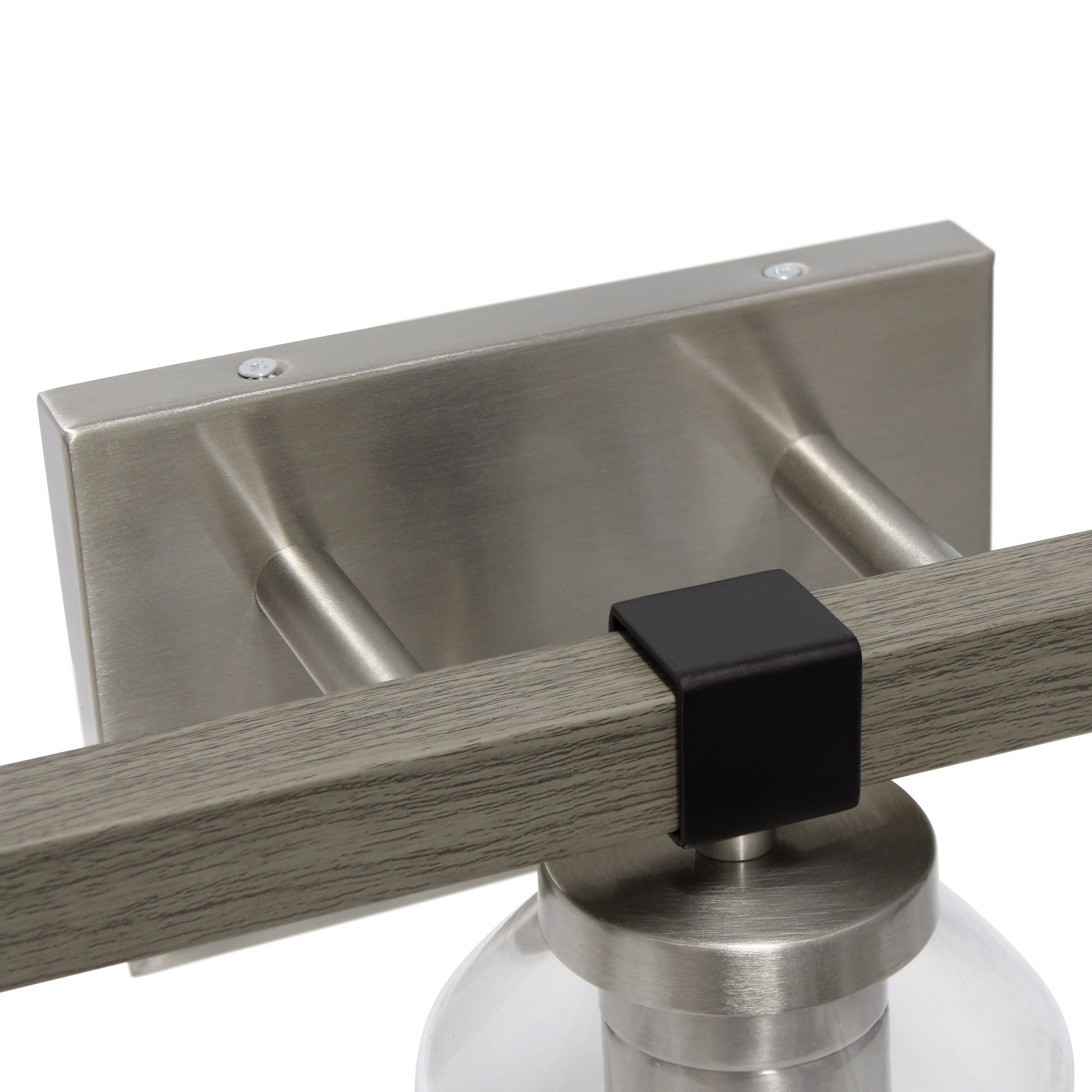 All The Rages Lalia Home Barnlit Brushed Nickel & Gray 3-Light Vanity Light With Clear Glass Shades