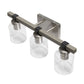 All The Rages Lalia Home Barnlit Brushed Nickel & Gray 3-Light Vanity Light With Clear Glass Shades