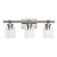 All The Rages Lalia Home Barnlit Brushed Nickel & Gray 3-Light Vanity Light With Clear Glass Shades