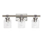 All The Rages Lalia Home Barnlit Brushed Nickel & Gray 3-Light Vanity Light With Clear Glass Shades