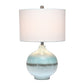 All The Rages Lalia Home Bayside Horizon Table Lamp In Aqua, Brown & White