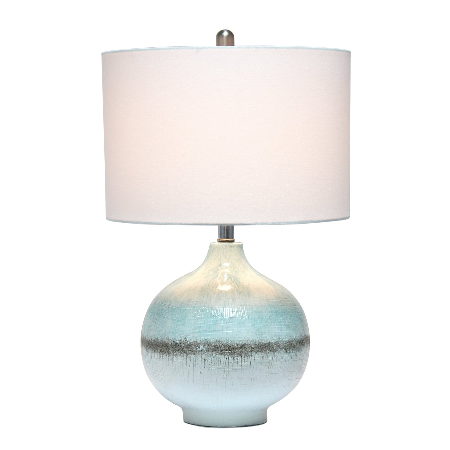 All The Rages Lalia Home Bayside Horizon Table Lamp In Aqua, Brown & White