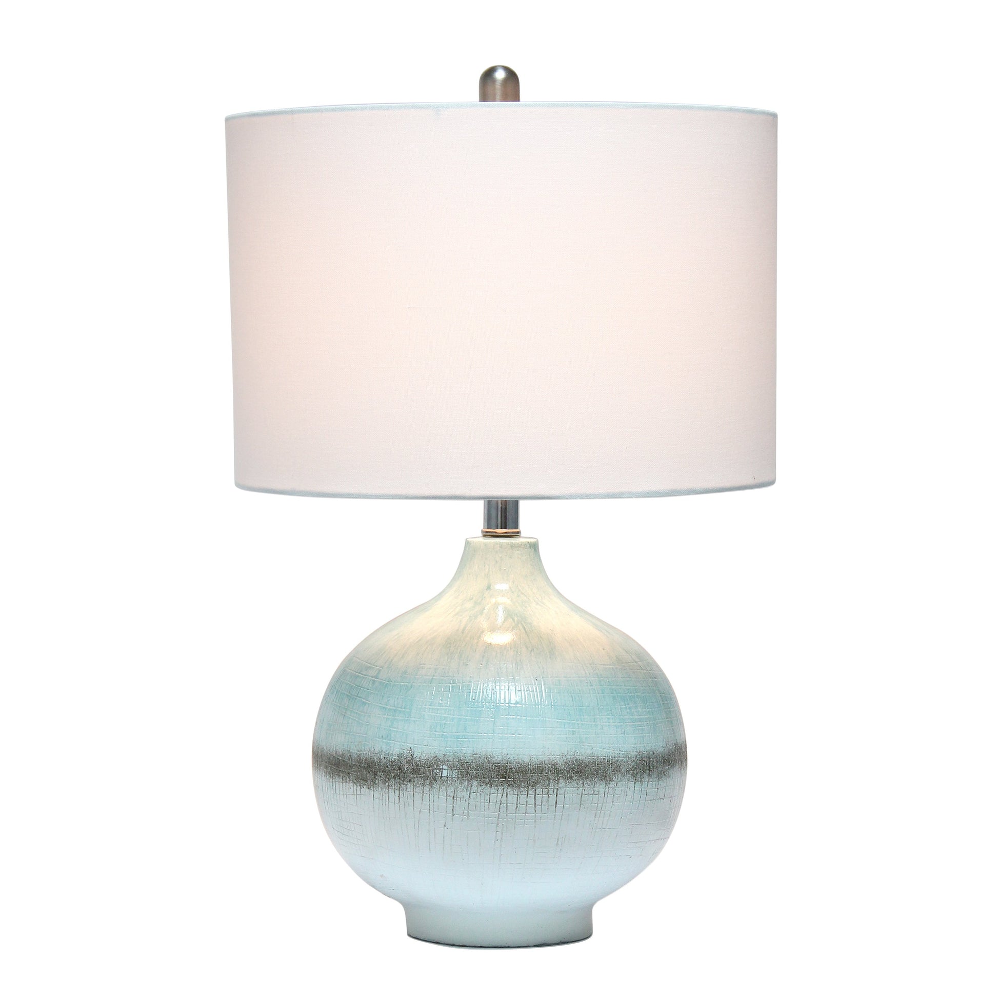 All The Rages Lalia Home Bayside Horizon Table Lamp In Aqua, Brown & White