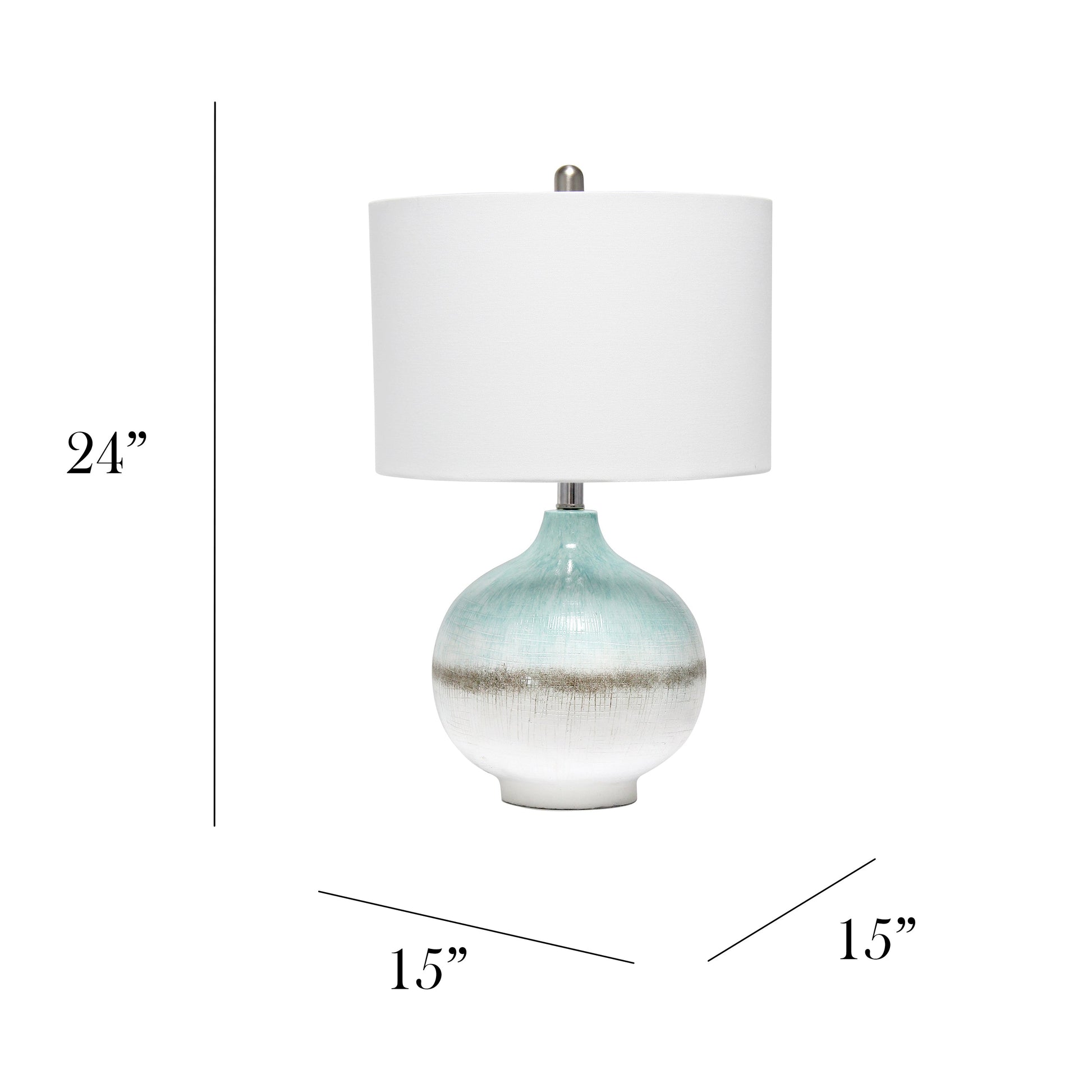 All The Rages Lalia Home Bayside Horizon Table Lamp In Aqua, Brown & White