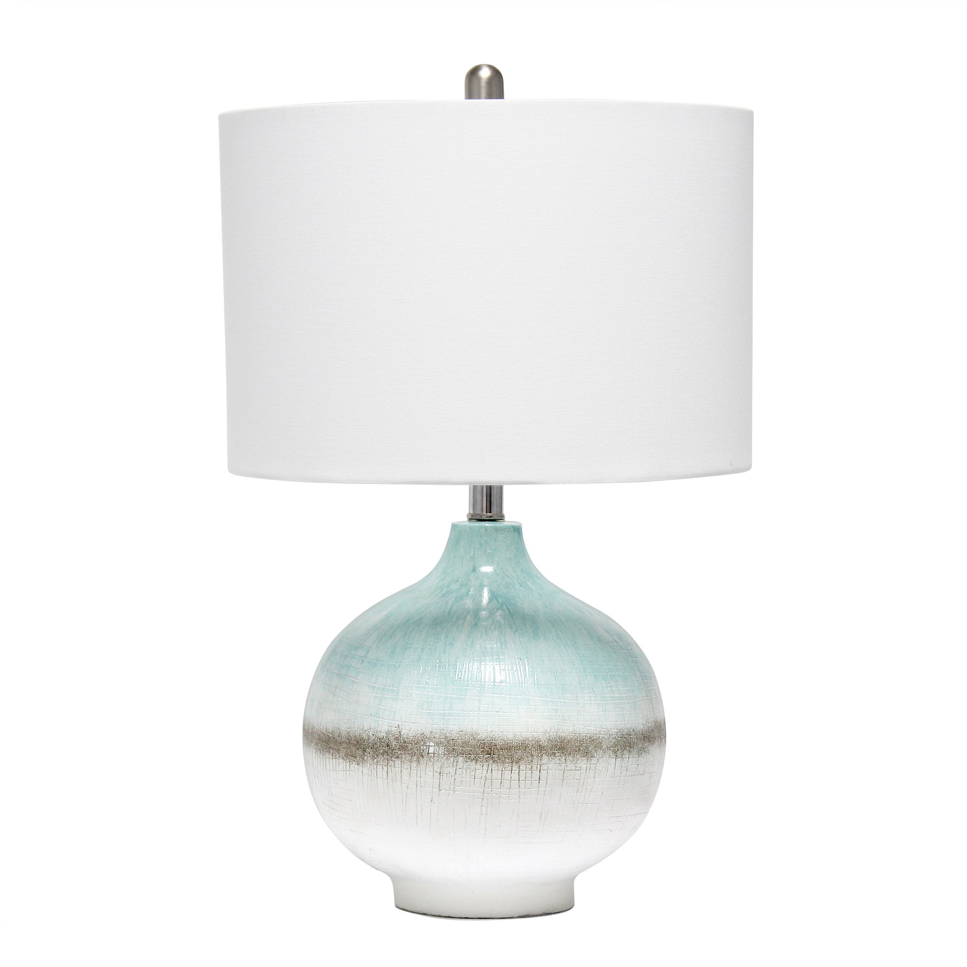 All The Rages Lalia Home Bayside Horizon Table Lamp In Aqua, Brown & White