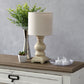 All The Rages Lalia Home Beige 13" Organix Rustic Farmhouse Distressed Neutral Resin Base Mini Table Desk Lamp With Beige Fabric Shade