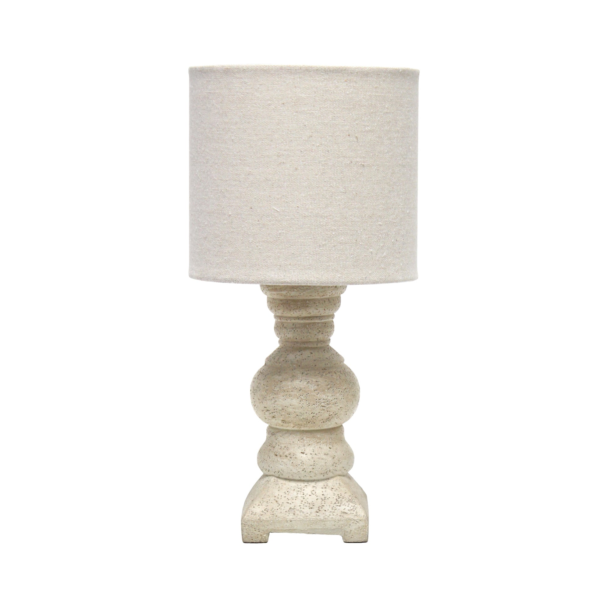 All The Rages Lalia Home Beige 13" Organix Rustic Farmhouse Distressed Neutral Resin Base Mini Table Desk Lamp With Beige Fabric Shade