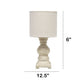 All The Rages Lalia Home Beige 13" Organix Rustic Farmhouse Distressed Neutral Resin Base Mini Table Desk Lamp With Beige Fabric Shade