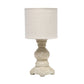 All The Rages Lalia Home Beige 13" Organix Rustic Farmhouse Distressed Neutral Resin Base Mini Table Desk Lamp With Beige Fabric Shade