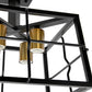 All The Rages Lalia Home Black 13" Ironhouse 4-Light Squared Metal Semi Flush Mount With Exposed Lights
