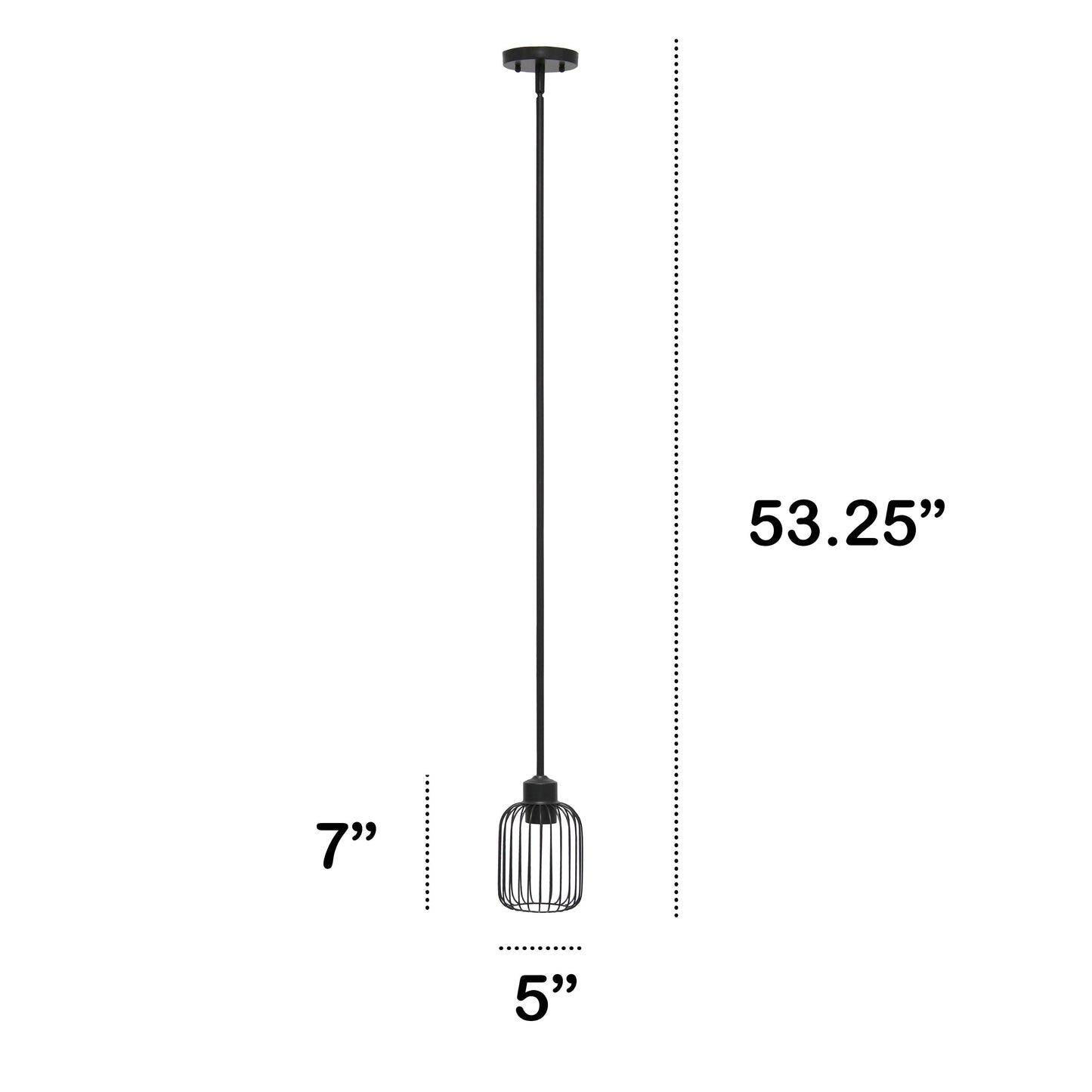 All The Rages Lalia Home Black 7" Ironhouse Industrial Decorative Metal Caged Mini Pendant Light