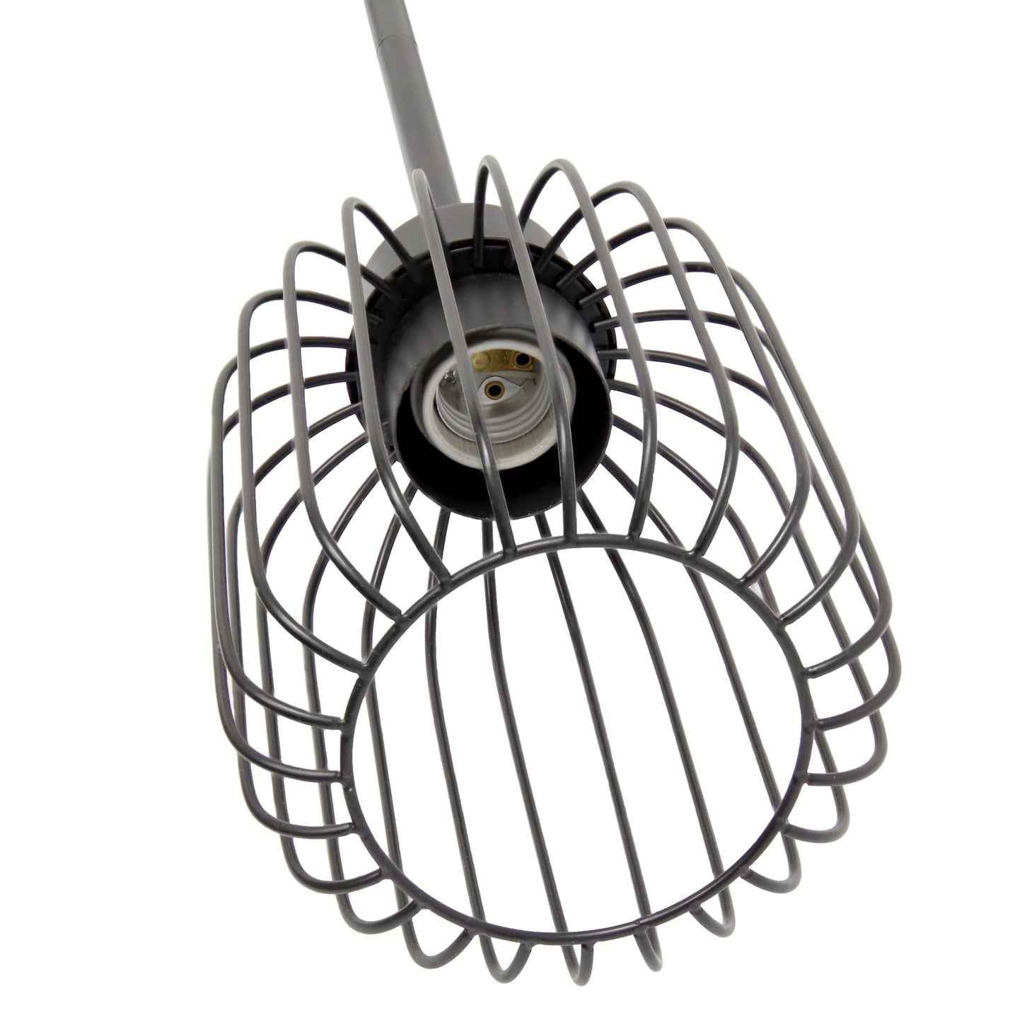 All The Rages Lalia Home Black 7" Ironhouse Industrial Decorative Metal Caged Mini Pendant Light