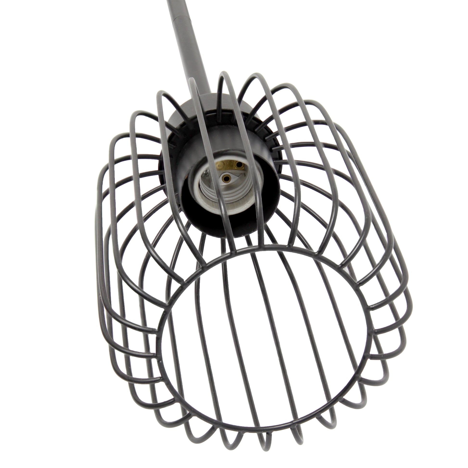 All The Rages Lalia Home Black 7" Ironhouse Industrial Decorative Metal Caged Mini Pendant Light