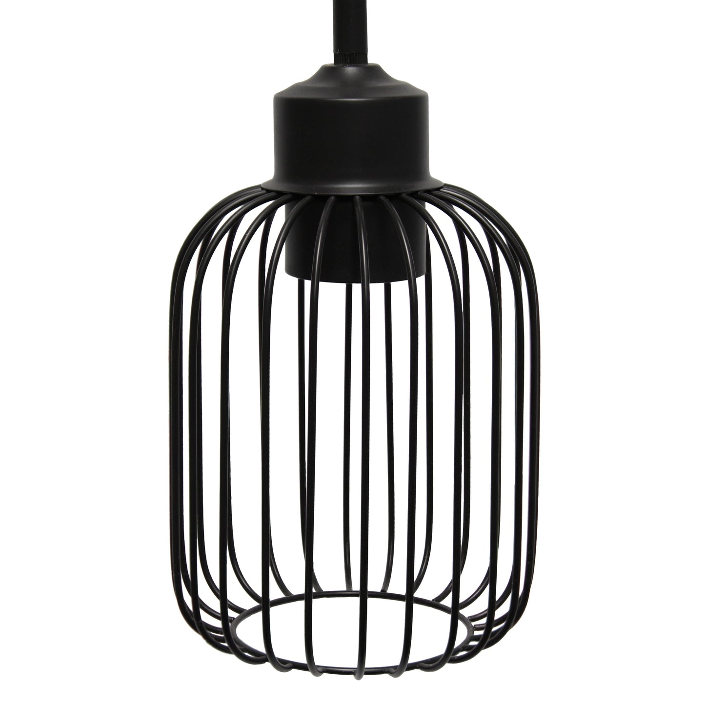 All The Rages Lalia Home Black 7" Ironhouse Industrial Decorative Metal Caged Mini Pendant Light