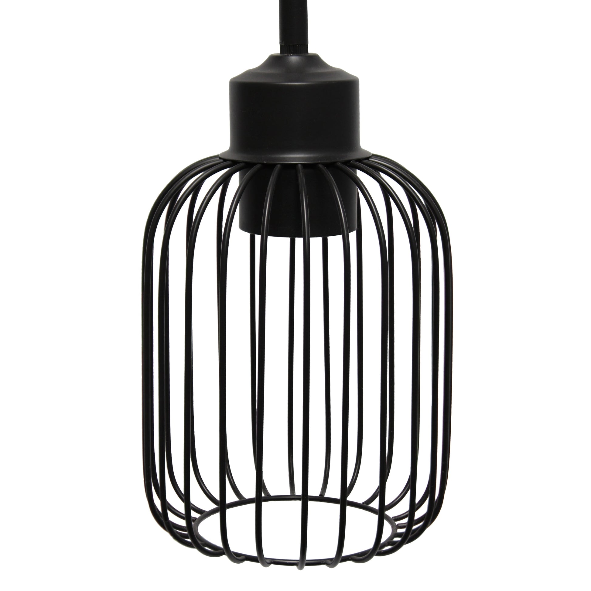 All The Rages Lalia Home Black 7" Ironhouse Industrial Decorative Metal Caged Mini Pendant Light