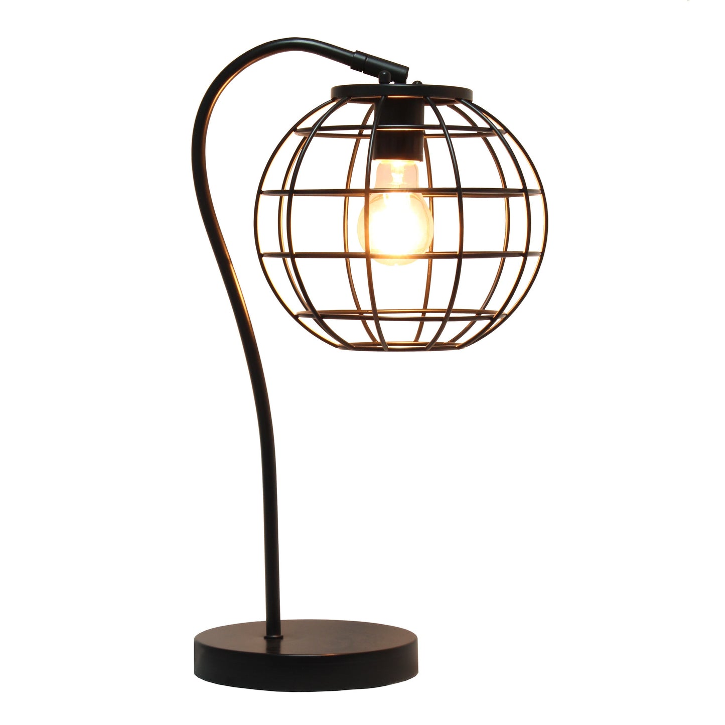 All The Rages Lalia Home Black Arched Metal Cage Table Lamp