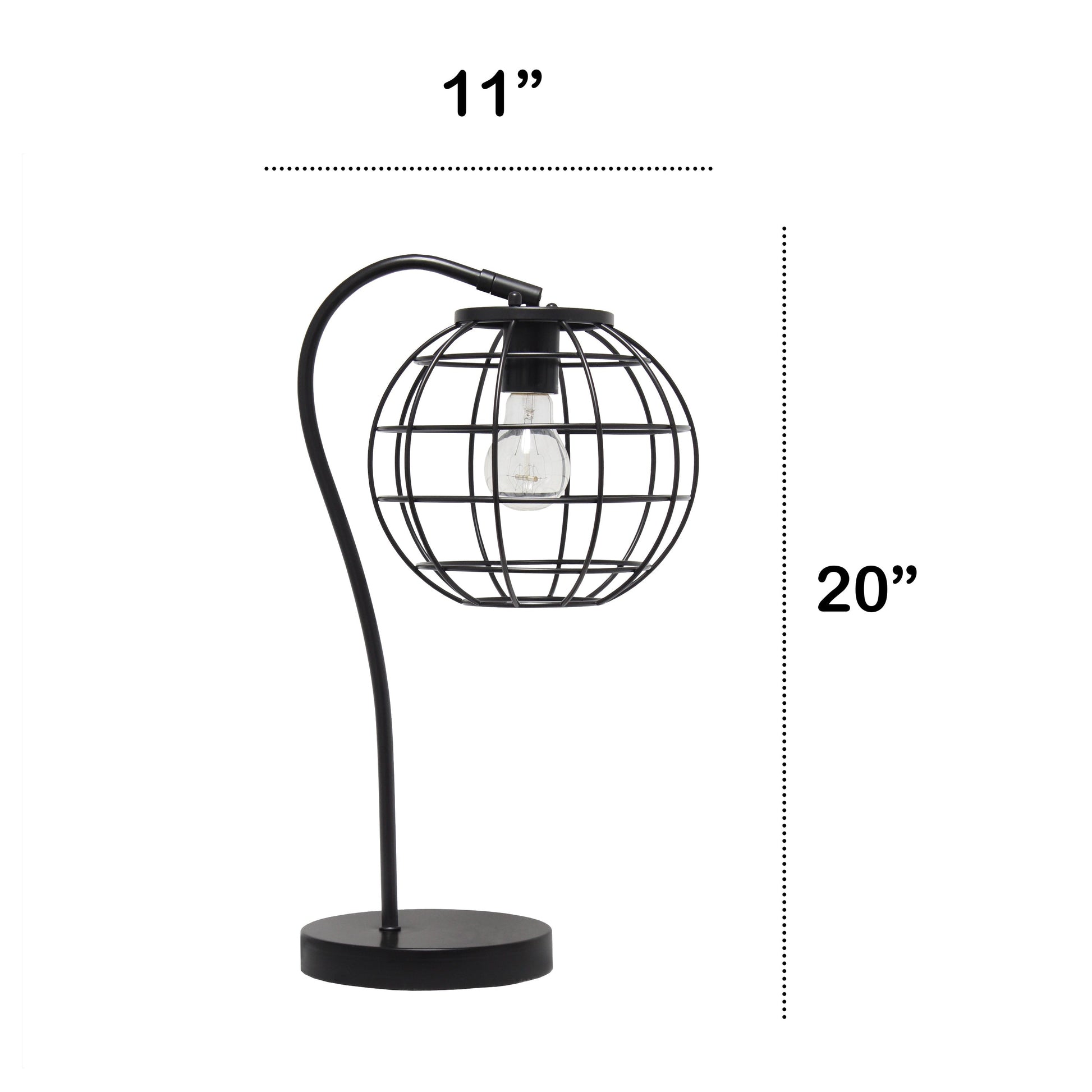 All The Rages Lalia Home Black Arched Metal Cage Table Lamp