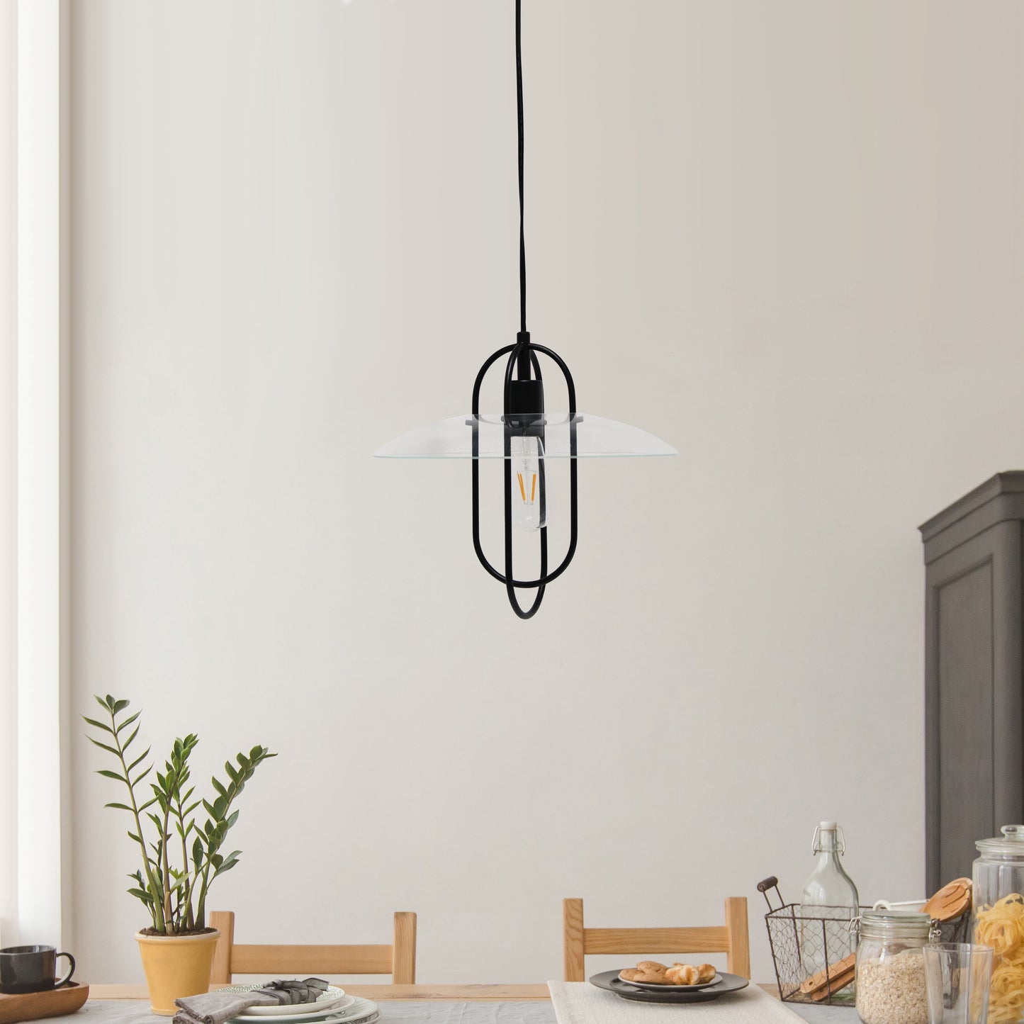 All The Rages Lalia Home Black Elongated Metal Pendant Light
