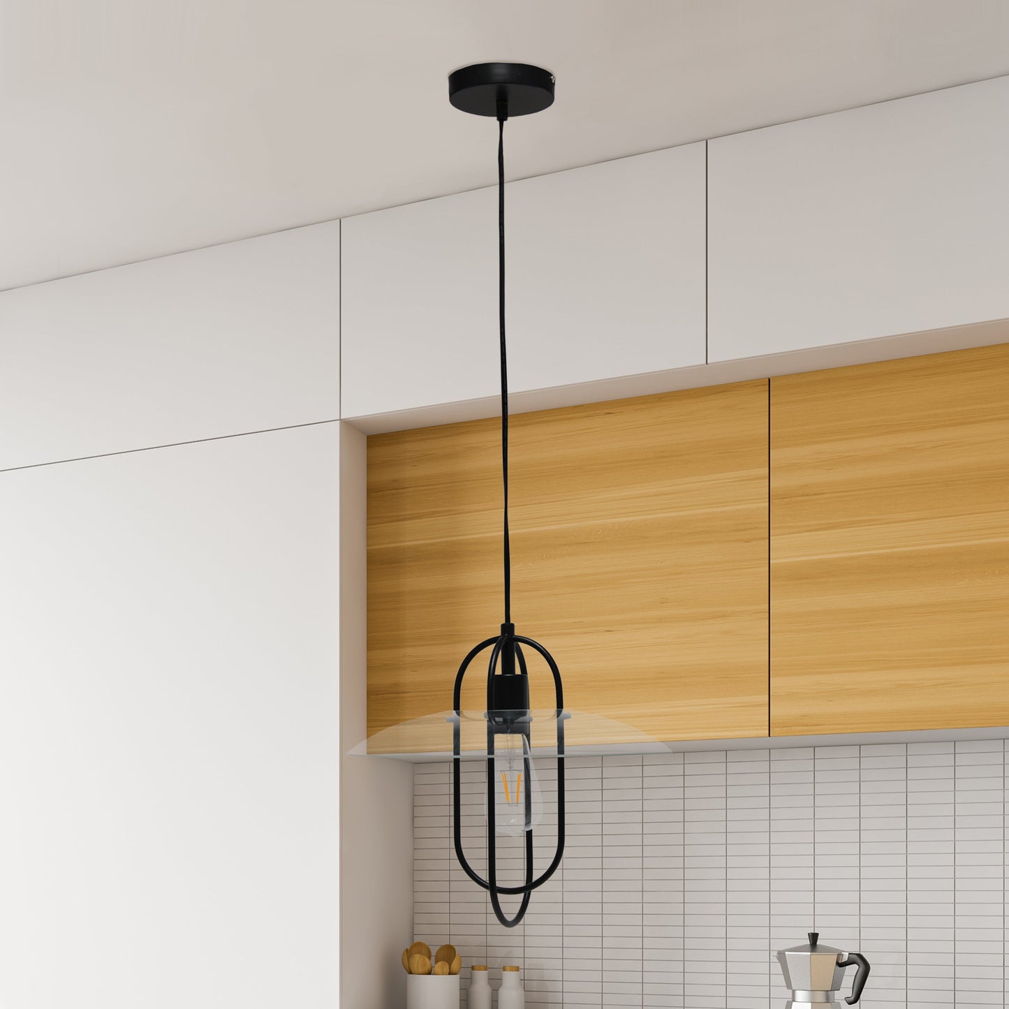 All The Rages Lalia Home Black Elongated Metal Pendant Light