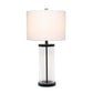 All The Rages Lalia Home Black Entrapped Glass Table Lamp With White Fabric Shade