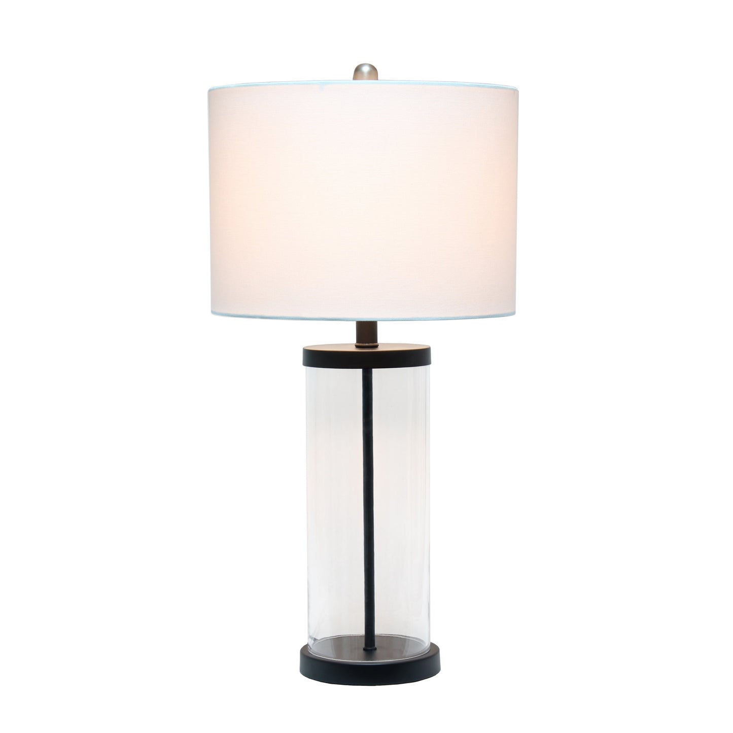 All The Rages Lalia Home Black Entrapped Glass Table Lamp With White Fabric Shade