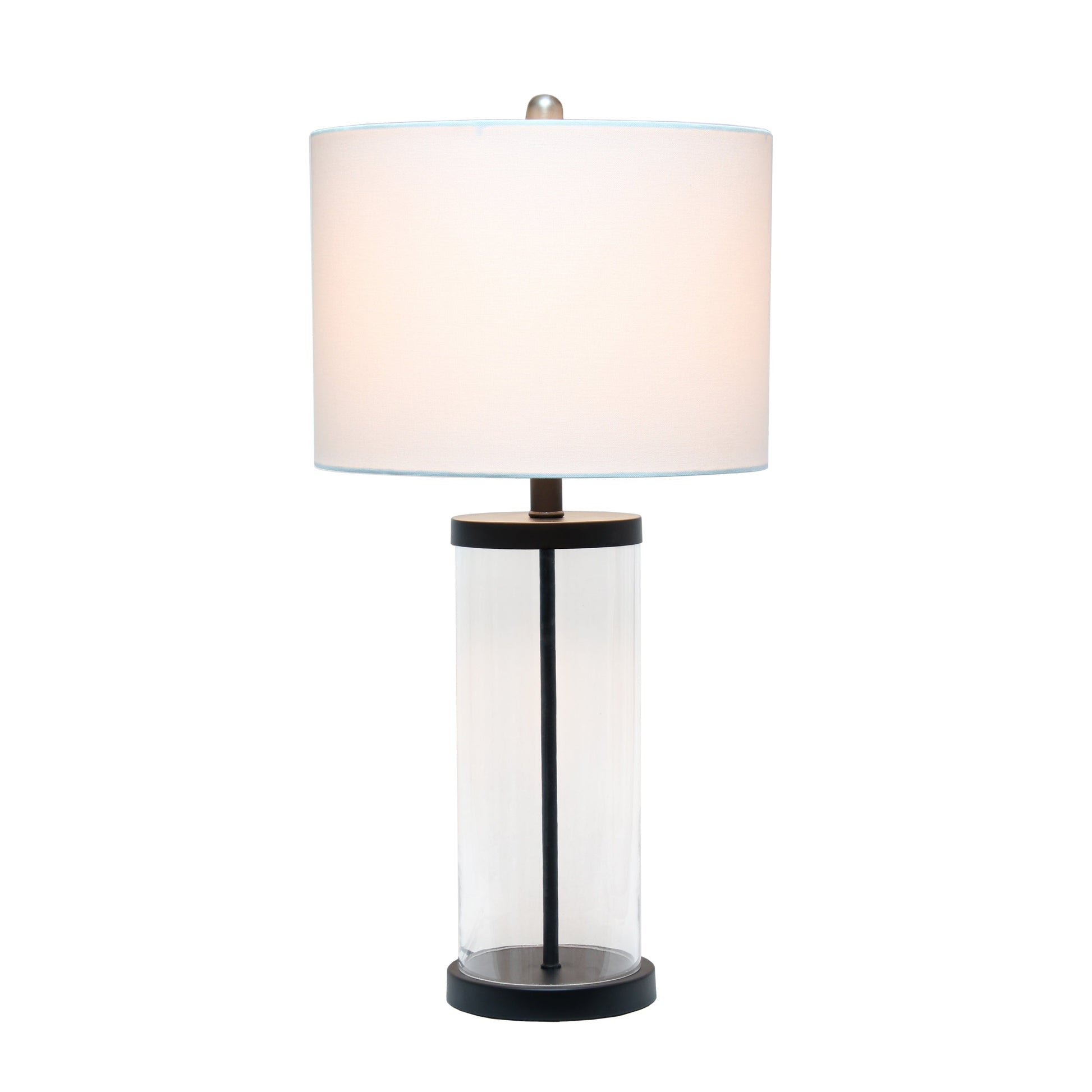 All The Rages Lalia Home Black Entrapped Glass Table Lamp With White Fabric Shade