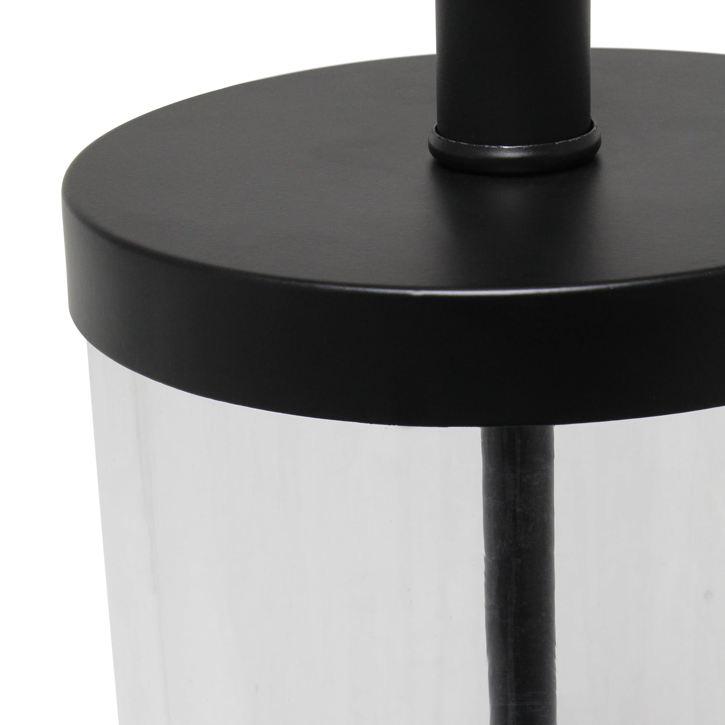 All The Rages Lalia Home Black Entrapped Glass Table Lamp With White Fabric Shade