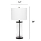 All The Rages Lalia Home Black Entrapped Glass Table Lamp With White Fabric Shade