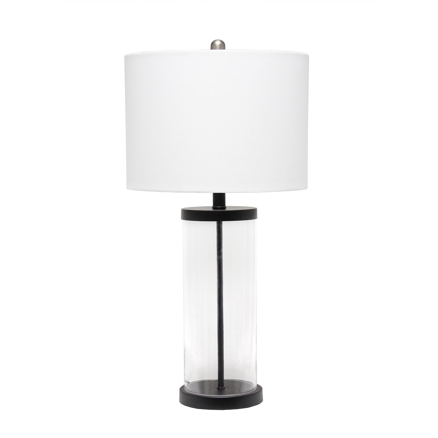 All The Rages Lalia Home Black Entrapped Glass Table Lamp With White Fabric Shade