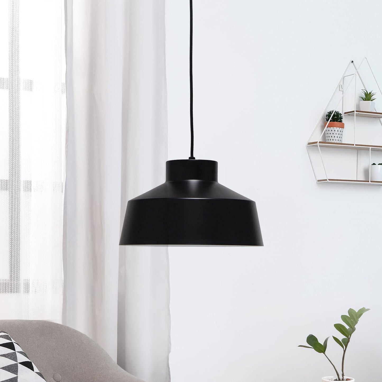 All The Rages Lalia Home Black Industrial Barn Pendant