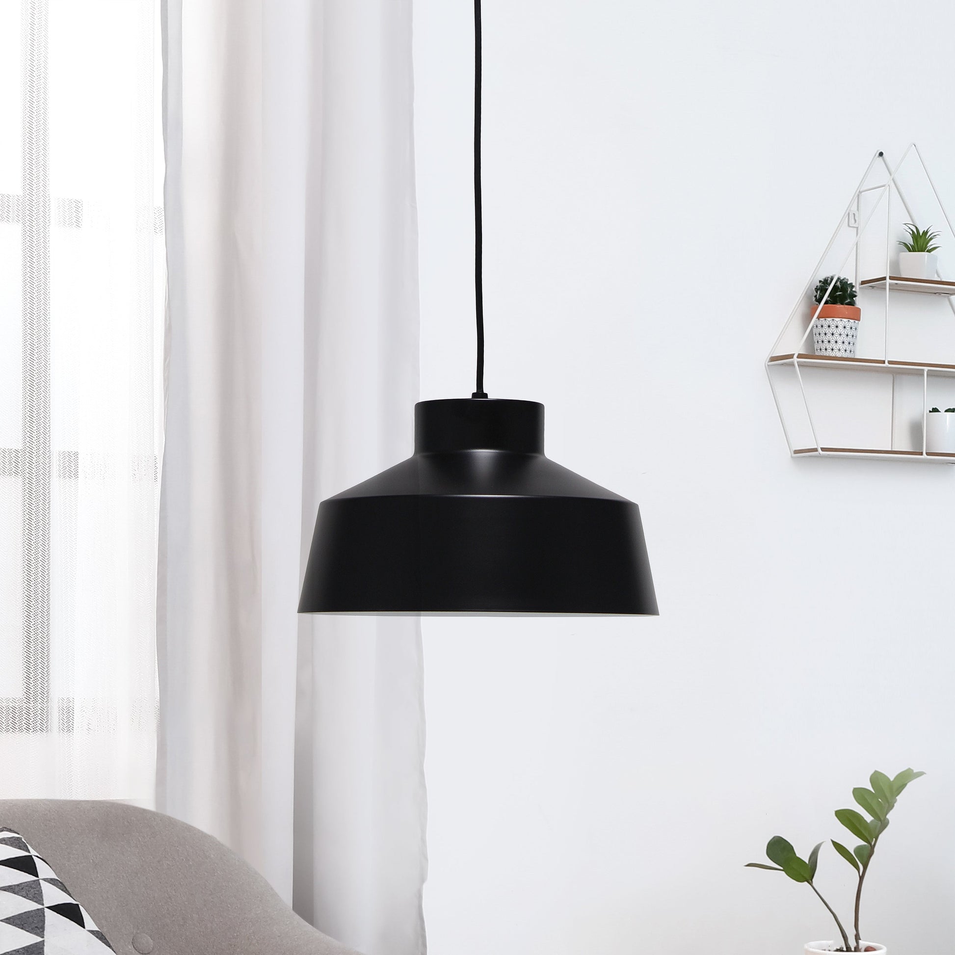 All The Rages Lalia Home Black Industrial Barn Pendant