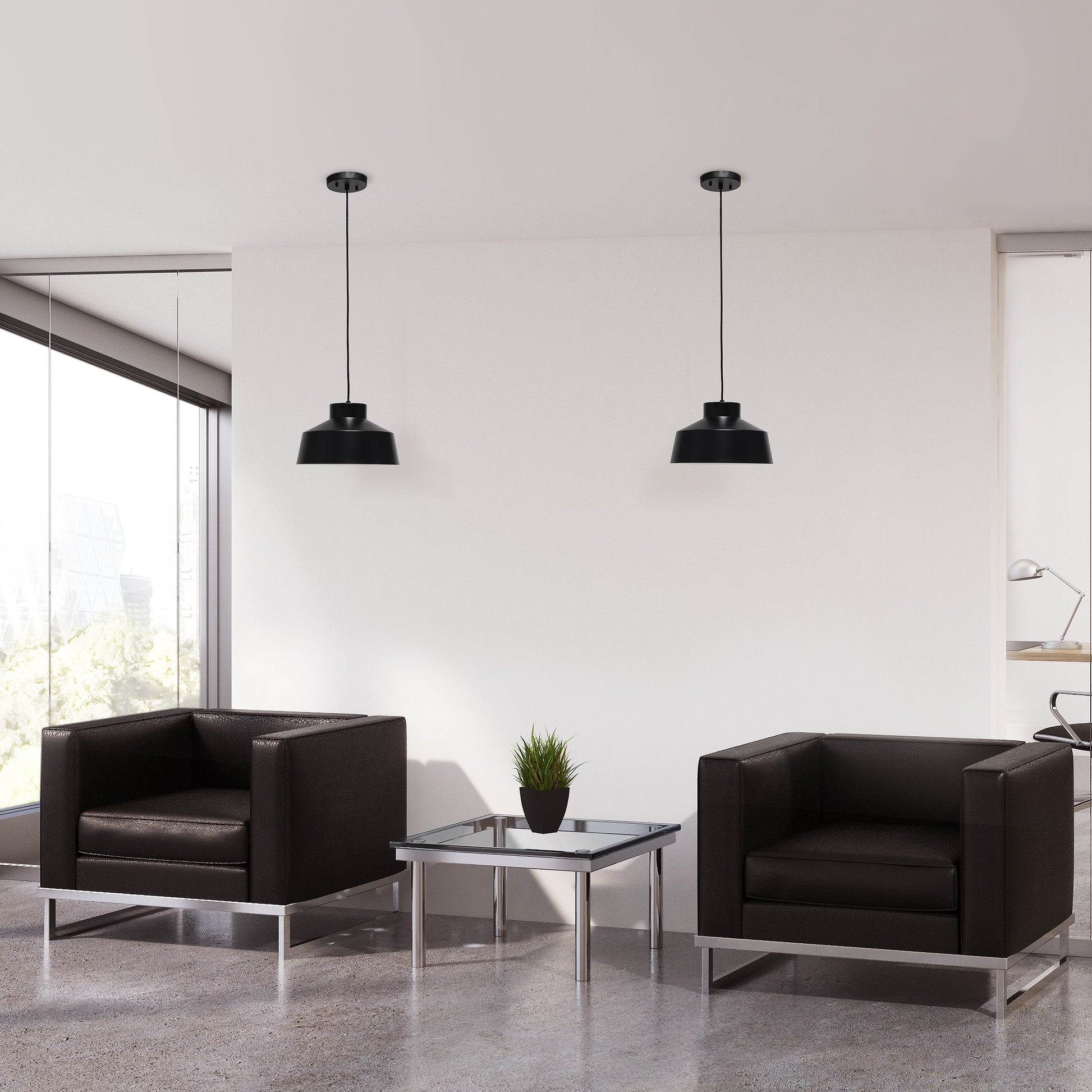 All The Rages Lalia Home Black Industrial Barn Pendant