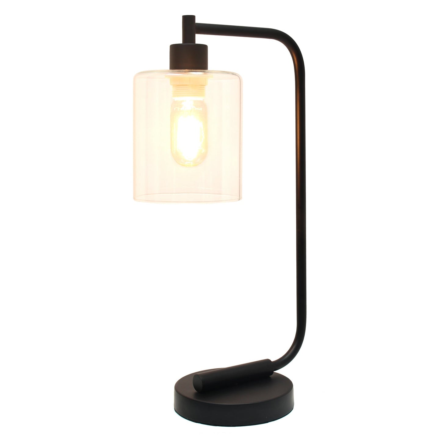All The Rages Lalia Home Black Iron Table Lamp With Glass Shade