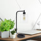 All The Rages Lalia Home Black Iron Table Lamp With Glass Shade