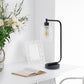 All The Rages Lalia Home Black Iron Table Lamp With Glass Shade