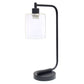 All The Rages Lalia Home Black Iron Table Lamp With Glass Shade