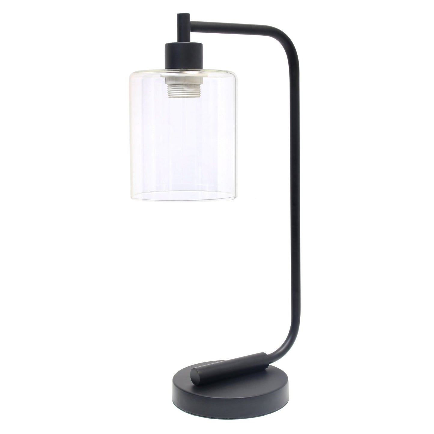 All The Rages Lalia Home Black Iron Table Lamp With Glass Shade
