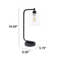All The Rages Lalia Home Black Iron Table Lamp With Glass Shade