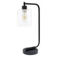 All The Rages Lalia Home Black Iron Table Lamp With Glass Shade